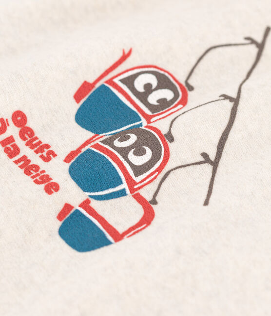 Pijama de terciopelo con telecabinas para bebé beige MONTELIMAR CHINE
