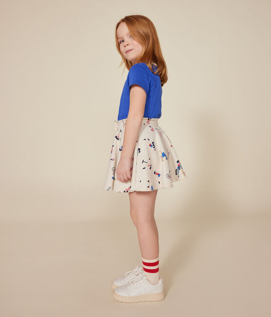 Camiseta de algodón de manga corta para niña azul CALVIN