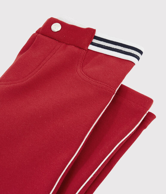 Jeggings de algodón de elastano de niña rojo TERKUIT