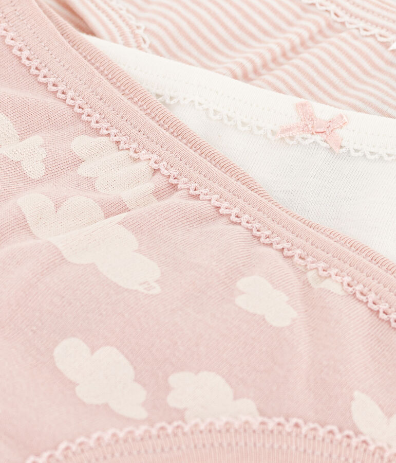 Juego de 3 braguitas de algod&oacute;n con nubes para ni&ntilde;a multicolor