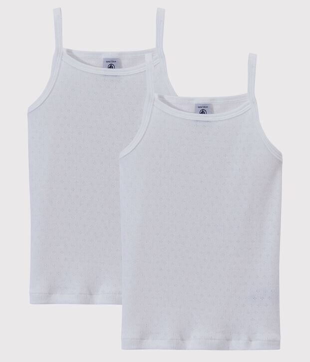 Lote de 2 camisetas de tirantes caladas de ni&ntilde;a multicolor