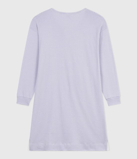Camisón de algodón a rayas para mujer blanco SQUAW/ MARSHMALLOW