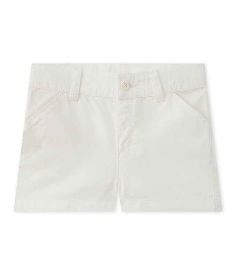 Short beb&eacute; de ni&ntilde;o en algod&oacute;n blanco