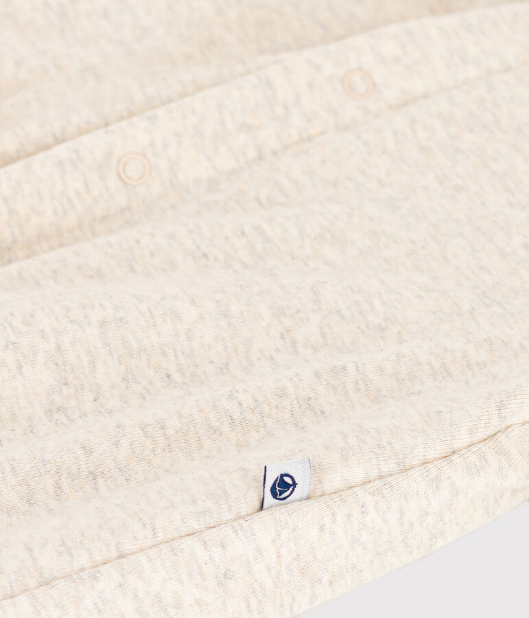 Mono largo acolchado con capucha de algod&oacute;n para beb&eacute; beige