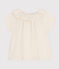 Blusa de gasa de algodón para niña blanco MARSHMALLOW