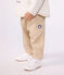 Pantal&oacute;n cargo liso de algod&oacute;n con insignia para beb&eacute; beige
