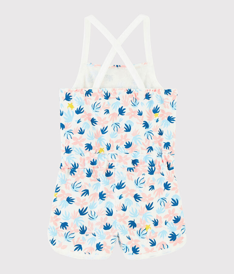 Mono corto en rizo de esponja de ni&ntilde;a blanco MARSHMALLOW/blanco MULTICO