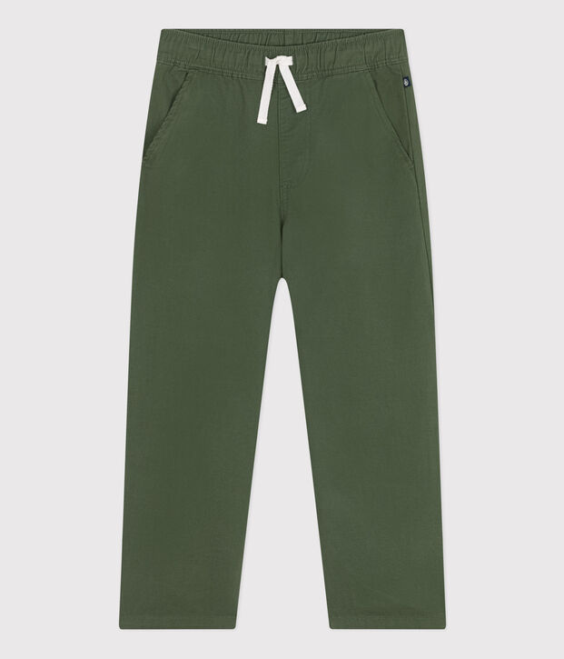 Pantal&oacute;n de tela de algod&oacute;n para ni&ntilde;o verde