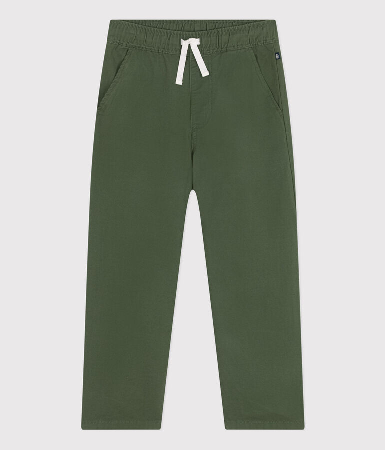 Pantal&oacute;n de tela de algod&oacute;n para ni&ntilde;o verde