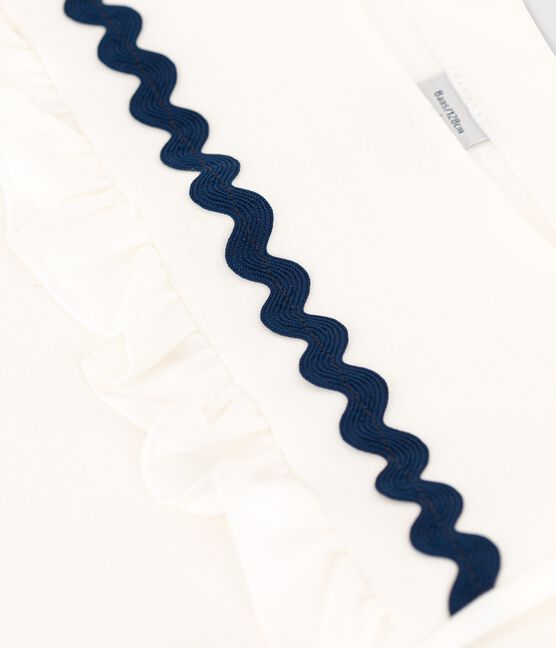 Camiseta de algodón de manga larga para niña blanco MARSHMALLOW
