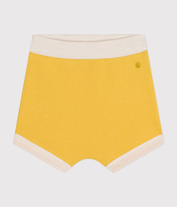 Pantal&oacute;n corto de mulet&oacute;n ligero para beb&eacute; amarillo