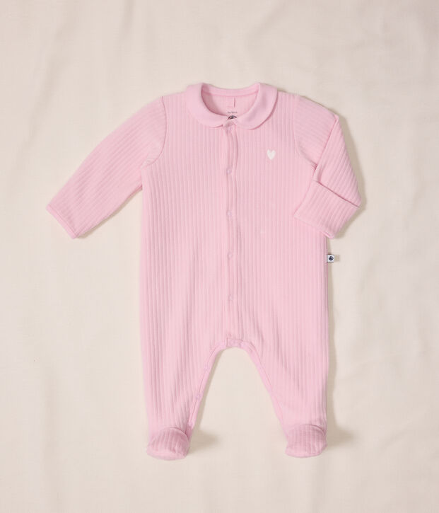 Pijama de terciopelo con cuello liso para beb&eacute; MARQUISE