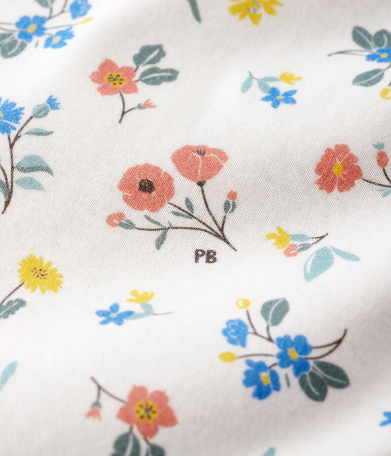 Vestido sin mangas de algod&oacute;n de ni&ntilde;a blanco/multicolor