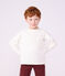Camiseta infantil lisa de algod&oacute;n de manga larga blanco