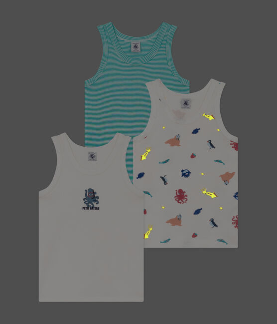 Juego de 3 camisetas de tirantes de algodón para niño variante 1