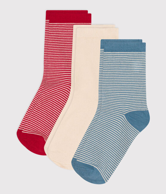 3 pares de calcetines infantiles de algodón a rayas variante 1