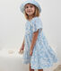 Vestido infantil de algodón estampado de manga corta