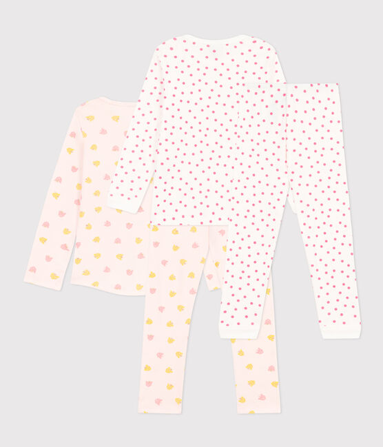 Juego de 2 pijamas de algodón de pantera y lunares para niña variante 1
