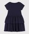 Vestido infantil liso de algod&oacute;n de manga corta SMOKING