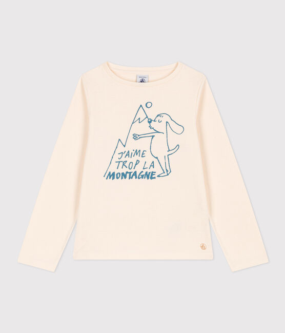 Camiseta de algodón de manga larga de niña crudo AVALANCHE