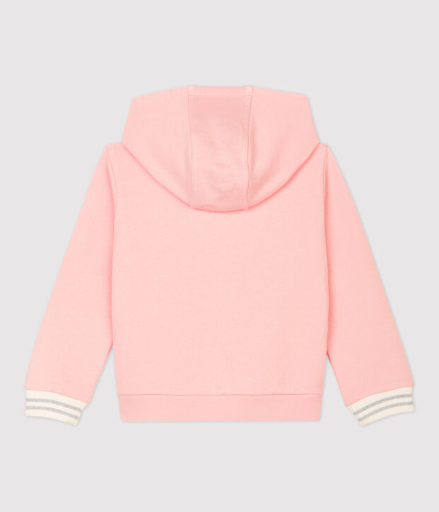 Sudadera con capucha de felpa de ni&ntilde;a rosa