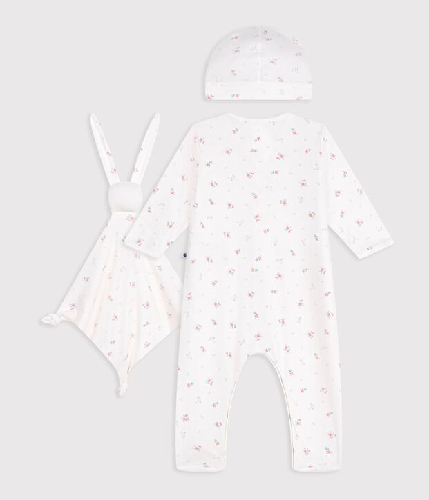 Estuche regalo de algod&oacute;n con estampado floral para reci&eacute;n nacido multicolor