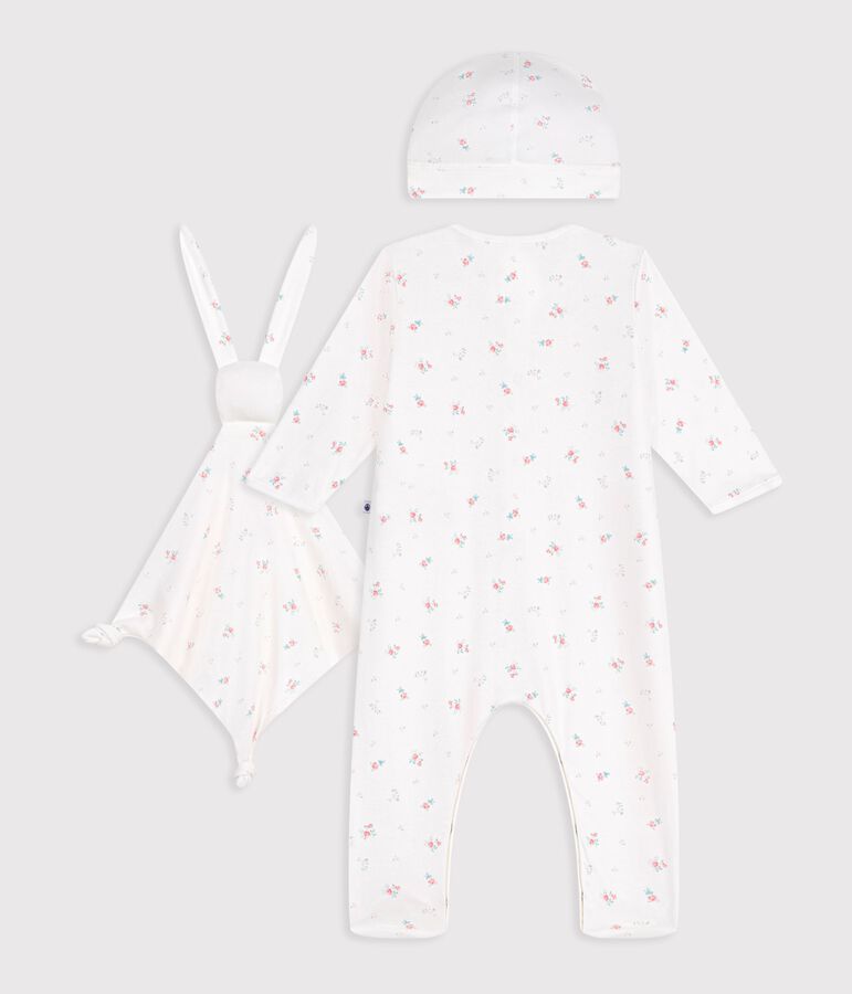 Estuche regalo de algod&oacute;n con estampado floral para reci&eacute;n nacido multicolor