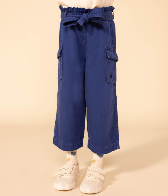 Pantalón ancho de lyocell para niña azul INCOGNITO