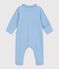 Pijama de terciopelo con cuello liso para bebé azul FLO
