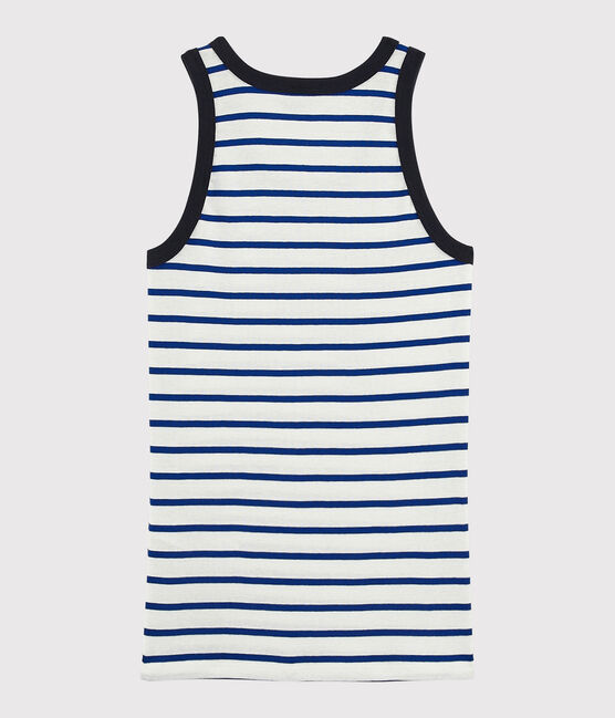 Camiseta de tirantes emblemática de algodón de mujer blanco MARSHMALLOW/azul SURF