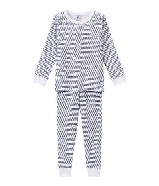 Pijama con gráfico estampado para niño blanco ECUME/azul ASTRO