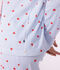 Pijama abotonado de algod&oacute;n con estampado de rayas y corazones para mujer blanco/multicolor