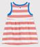Vestido sin mangas a rayas de jersey de bebé rosa PAPAYE/ MARSHMALLOW