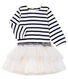 Vestido de manga larga de rayas para bebé niña
