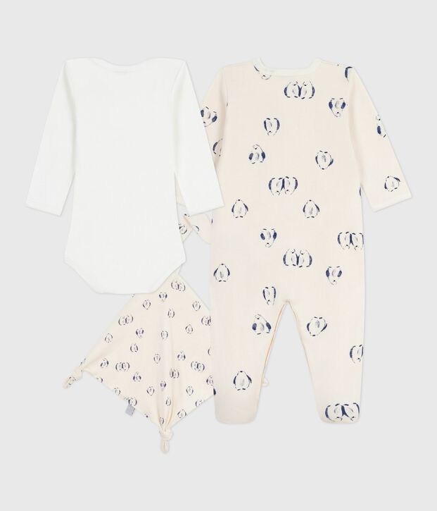 Set de regalo para beb&eacute; de terciopelo con estampado floral multicolor