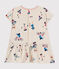 Vestido de manga corta de punto fino para bebé beige MONTELIMAR/blanco MULTICO