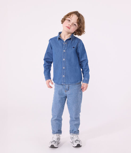 Camisa vaquera ligera para niño azul DENIM CLAIR