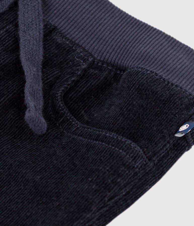 Pantal&oacute;n recto de terciopelo medio de ni&ntilde;a / ni&ntilde;o azul