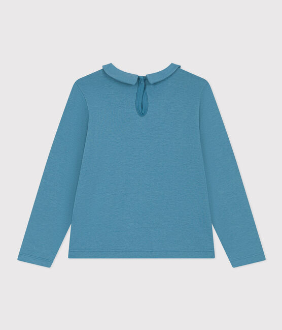 Blusa de algodón para niña azul POLOCHON