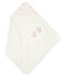 Estuche con toalla cuadrada de baño y patucos para bebé de rizo y punto. blanco MARSHMALLOW/rosa GROSEILLER