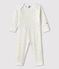 Pijama enterizo con confeti de algodón sin botones de presión de bebé blanco MARSHMALLOW/blanco MULTICO
