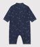 Mono largo de tejido denim con estampado de barcos para beb&eacute; azul/crudo