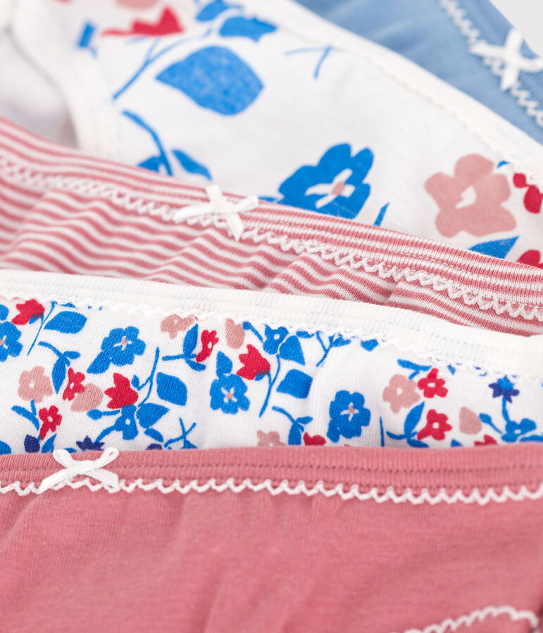 Juego de 5 braguitas infantiles de algod&oacute;n con flores variante 1