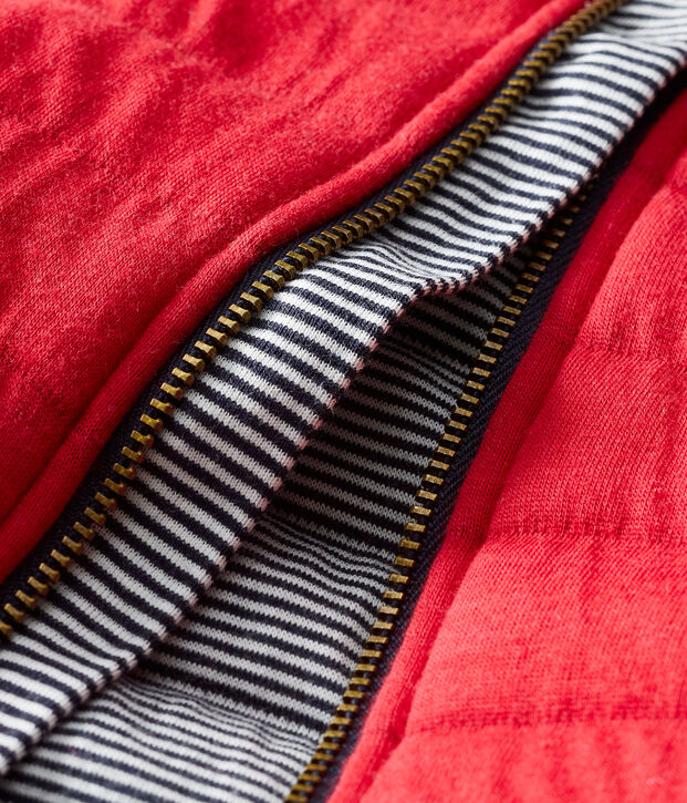 C&aacute;rdigan de tela t&uacute;bica acolchada para beb&eacute; ni&ntilde;a rojo