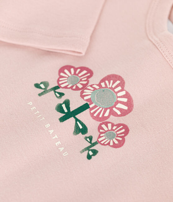 Camiseta de algodón de manga larga para bebé rosa SALINE