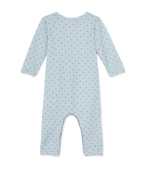 Mono corto de lana y algodón para bebé niño azul FRAICHEUR/gris TEMPETE