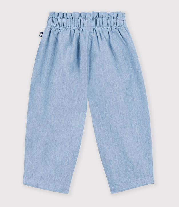 Pantal&oacute;n de chambray para beb&eacute; azul