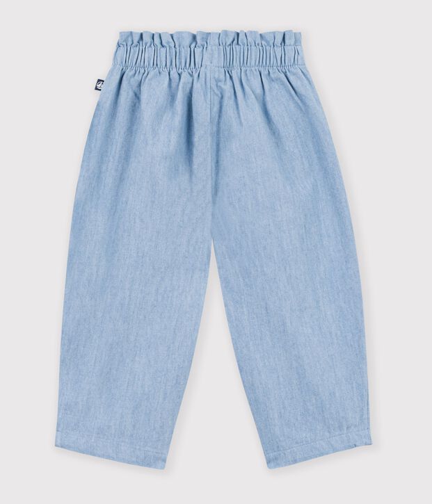 Pantal&oacute;n de chambray para beb&eacute; azul