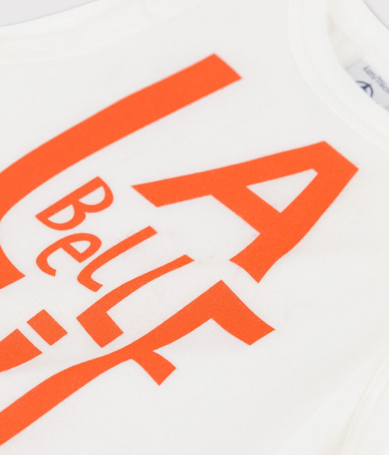 Camiseta de tirantes de algod&oacute;n de ni&ntilde;a blanco