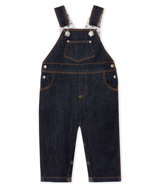 Peto vaquero largo para bebé unisex. azul Jean